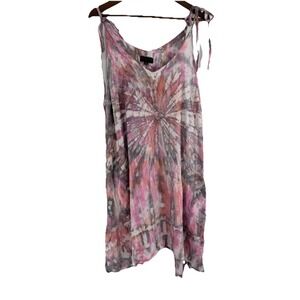 Island Batik Hawaii Tie Dye Sundress With Pockets One Size Resort Wear One Size